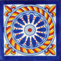 Mexican Clay Tile Cuerda Azul 1083